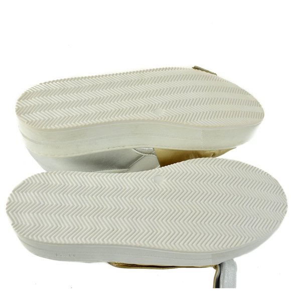 No21: Metallic Gold/Silver, Leather Bow Flatforms - Picture 10 of 11